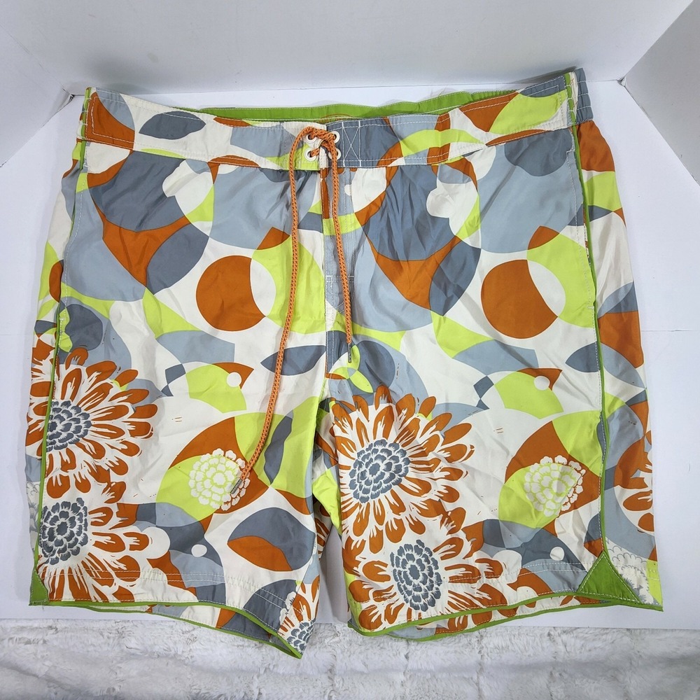 Tommy Bahama Relax Mens 2XL Mesh line Swim Trunks Floral Geometric Elastic Waist